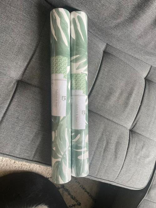 Ashford & Sons Vliesbehang - Groen Bladmotief, Huis en Inrichting, Stoffering | Behang, Groen, minder dan 10 m², Ophalen of Verzenden