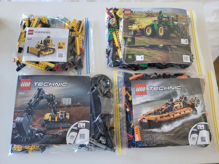 4 Lego Technic Sets 42121 42120 42136 42163, Kinderen en Baby's, Speelgoed | Duplo en Lego, Zo goed als nieuw, Lego, Complete set