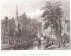 Amsterdam Niewkerque Nieuwe Kerk 1857 Staalgravure, Antiek en Kunst, Ophalen of Verzenden