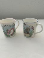 2 vintage mokjes, fine bone china, Ophalen of Verzenden, Zo goed als nieuw, Overige stijlen, Kop(pen) en/of Schotel(s)