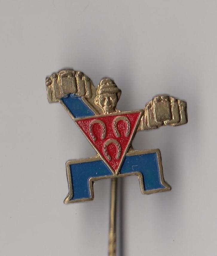 Drie Hoefijzers bier Breda speldje, Verzamelen, Speldjes, Pins en Buttons, Gebruikt, Speldje of Pin, Overige onderwerpen, Ophalen of Verzenden