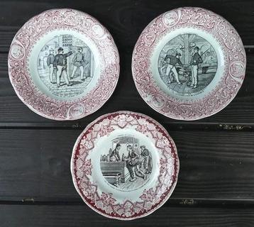 Franse antieke borden bord bordjes  Lunéville opaque  beschikbaar voor biedingen