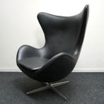 Fritz Hansen Egg Chair Fauteuil | Zwart Leer | Nieuwe stof, Huis en Inrichting, Fauteuils, Gebruikt, -, -, 75 tot 100 cm