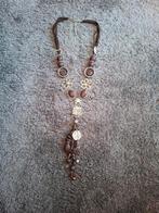 Ketting kraaltjes Bruin & Zilverkleur, Overige materialen, Overige voorstellingen, Ophalen of Verzenden, Zo goed als nieuw