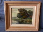Olieverf op paneel Oever met bomen W.J. Pasman (1905-1984), Antiek en Kunst, Ophalen of Verzenden