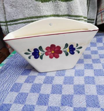 Boerenbont porselein/ koffiefilterzakjes houder/ zoutpot beschikbaar voor biedingen