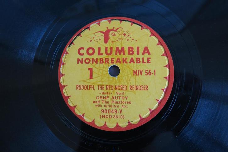 Gene Autry Rudolph, The Red Nosed Reindeer 78 toeren 78rpm, Diversen, Kerst, Gebruikt, Ophalen of Verzenden