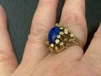 Geweldige vintage gouden ring Lapis Lazuli 14 karaat goud, Sieraden, Tassen en Uiterlijk, Verzenden, Zo goed als nieuw, 17 tot 18