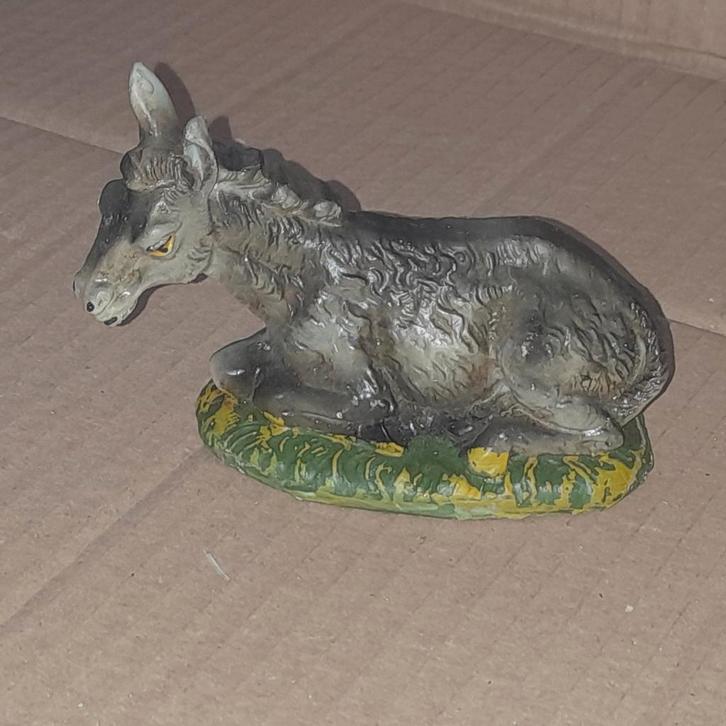 Antieke ezel voor kerstgroep, papier maché, Diversen, Kerst, Gebruikt, Ophalen of Verzenden