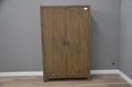 Robuuste 2 deurs kast 120 cm, 100 tot 150 cm, Teakhout, Nieuw, Ophalen of Verzenden