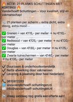 Actie 21 planken schuttingen met €5,00 korting incl montage!