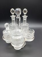 Kristallen Ménage Set met Waaier Frame, Antiek en Kunst, Antiek | Glas en Kristal, Ophalen of Verzenden