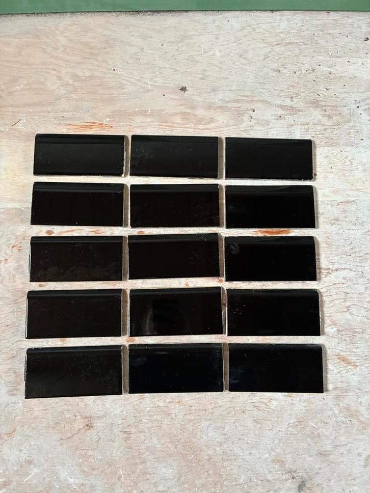 Originele jaren 30 zwarte koptegels, Doe-het-zelf en Verbouw, Tegels, Zo goed als nieuw, Wandtegels, Keramiek, Minder dan 20 cm