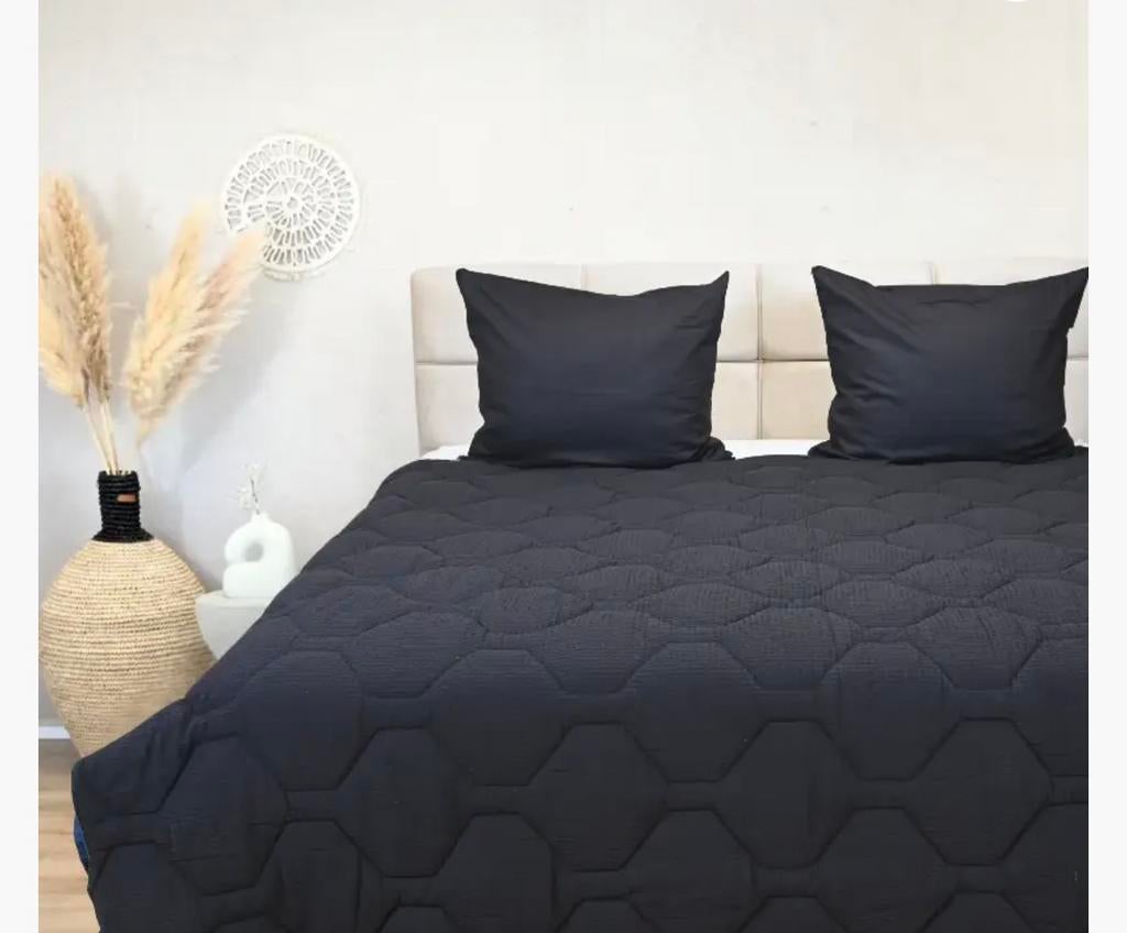 Happy Bed uitwasbaar dekbed Waffle 140x200CM, Huis en Inrichting, Slaapkamer | Beddengoed, Eenpersoons, Zwart, Nieuw, Ophalen of Verzenden