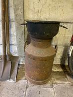 Oude IJzeren Melkemmer met Pot, Antiek en Kunst, Ophalen