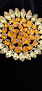 Bijzondere mooie Vintage Broche “ZONNEBLOEM”, Verzenden, Zo goed als nieuw, Geel, Overige materialen