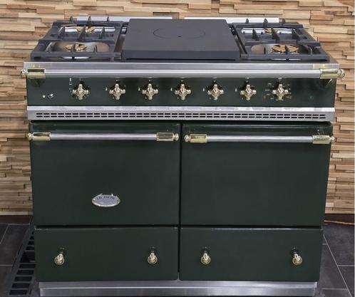Luxe Fornuis Lacanche 100cm GROEN & MESSING 2 ovens, Witgoed en Apparatuur, Fornuizen, Zo goed als nieuw, Vrijstaand, Gas, 5 kookzones of meer