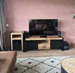 Tv meubel gigameubel mangohout, Ophalen, 150 tot 200 cm, Zo goed als nieuw, Metaal