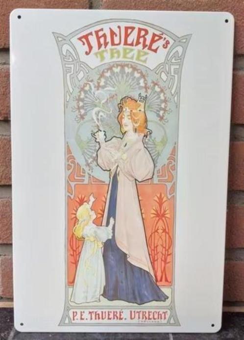 Thuere's Thee Jugendstil oude Reclame Wandbord art nouveau, Verzamelen, Merken en Reclamevoorwerpen, Nieuw, Reclamebord, Verzenden