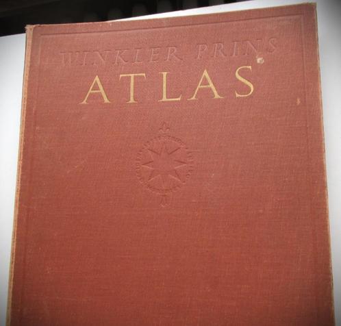 Winkler Prins Atlas 1951~Linnen HC Ringband~Boerman~+ extra, Boeken, Atlassen en Landkaarten, Gelezen, Overige atlassen, Wereld