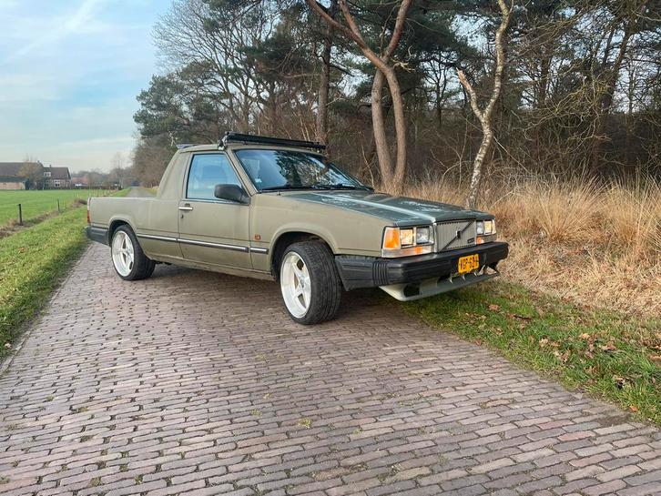 Unieke Volvo 740 Epa pick up D24T turbo diesel 1986 oldtimer, Auto's, Bestelauto's, Particulier, Diesel, Handgeschakeld, Geïmporteerd