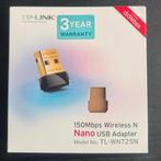 TP-Link TL-WN725N Nano USB WiFi Adapter, Computers en Software, Netwerkkaarten, Ophalen of Verzenden, Zo goed als nieuw, Extern