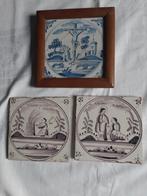 3 bijbelse  antieke  tegels, Antiek en Kunst, Ophalen of Verzenden