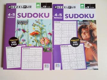 2x Sudoku puzzelboeken, niveau 4 - 5, nieuw beschikbaar voor biedingen