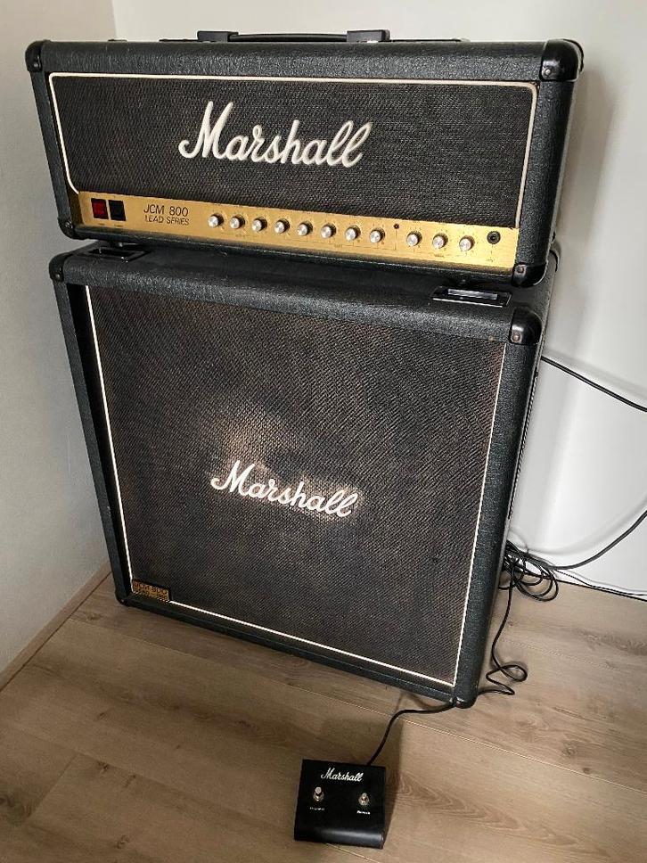 Marshall JCM 800 2210 half stack, Muziek en Instrumenten, Versterkers | Bas en Gitaar, Gebruikt, Gitaar, 100 watt of meer, Ophalen