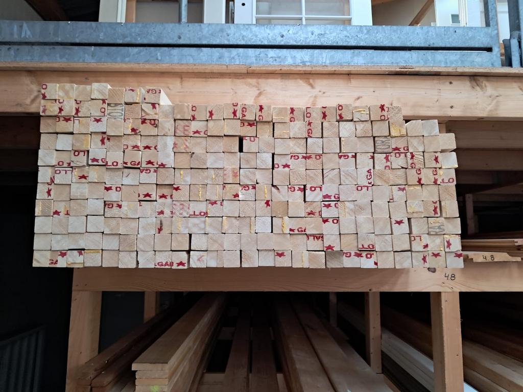 Partij vuren regels 4x4 glad L=480, Huis en Inrichting, Barren, Zo goed als nieuw, Ophalen