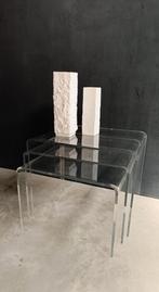 Set van 3 Plexiglas Bijzettafels, Ophalen, Minder dan 45 cm, Minder dan 55 cm, Gebruikt