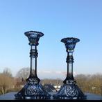 Stel Kandelaars Portieux & Vallerysthal Art Nouveau, Ophalen of Verzenden, Glas