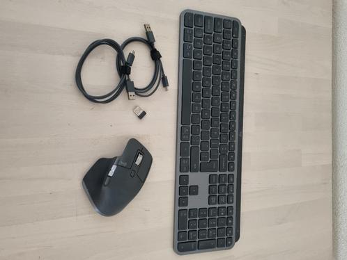 Logitech MX master muis en keyboard combi, Computers en Software, Toetsenborden, Zo goed als nieuw, Qwerty, Draadloos, Toetsenbord en muis-set