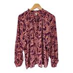 Sissel Edelbo Roze Print Blouse Upcycled Sari One Size, Maat 38/40 (M), Verzenden, Sissel Edelbo, Zo goed als nieuw