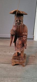 Houten handgesneden Aziatische man, visser, Antiek en Kunst, Ophalen of Verzenden