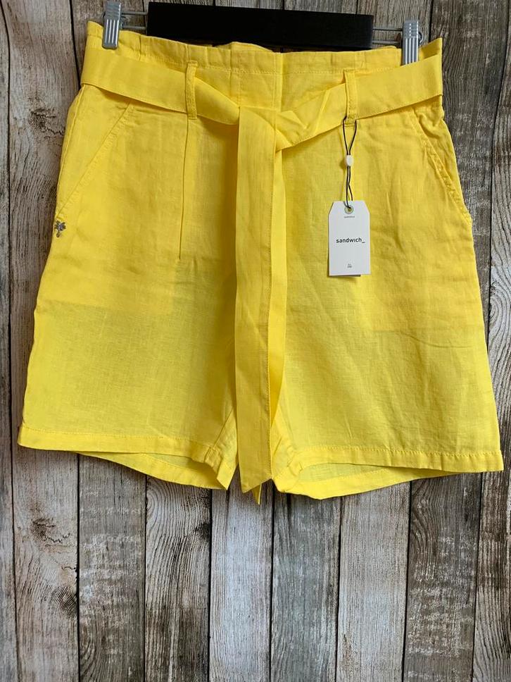 Sandwich super leuke geel linnen nieuwe short (Maat 38), Kleding | Dames, Broeken en Pantalons, Nieuw, Maat 38/40 (M), Geel, Kort
