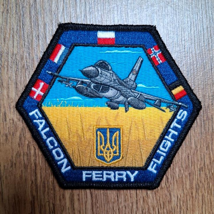 Falcon Ferry Flights F16 312 SQN Patch, Verzamelen, Militaria | Algemeen, Luchtmacht, Embleem of Badge, Nederland, Ophalen of Verzenden