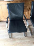 Eetkamer stoelen, Gebruikt, Zwart, Leer, Ophalen of Verzenden