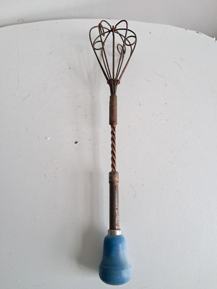 Antieke Handgarde met Blauw Handvat, Antiek en Kunst, Antiek | Keukenbenodigdheden, Ophalen of Verzenden