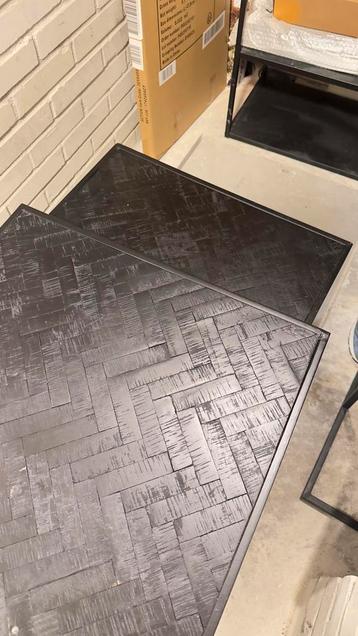 Salontafelset Visgraat + Bijzettafel