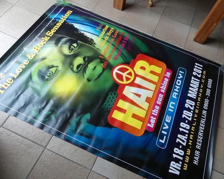 HAIR musical poster XL musicalposter Ahoy Rotterdam, Verzamelen, Posters, Zo goed als nieuw, Muziek, Deurposter of groter, Rechthoekig Staand