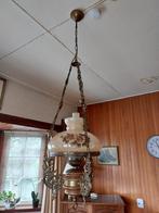 klassieke/vintage hanglamp met rozen, Huis en Inrichting, Lampen | Hanglampen, Gebruikt, Glas, 75 cm of meer, Ophalen
