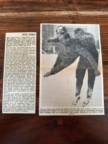 Voetbal krantenartikel KFC DWS februari 1963 Arie de Oude beschikbaar voor biedingen