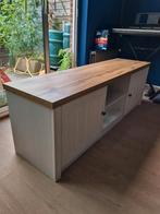 TV-meubel MARKSKEL 2 deuren wit/eiken, Ophalen, 150 tot 200 cm, Zo goed als nieuw, Minder dan 100 cm