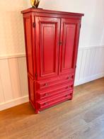 Retro Rood Kastje - Eikenhout, Ophalen, Gebruikt, 100 tot 150 cm, Eikenhout