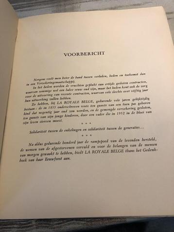 La Royale Belge, Société d'Assurance, 1853-1953 beschikbaar voor biedingen