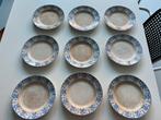 9 blauwe Boch borden, Antiek en Kunst, Antiek | Servies compleet, Ophalen of Verzenden