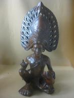 Groot houten beeld man met hond Filippijnen 41 cm, Antiek en Kunst, Kunst | Beelden en Houtsnijwerken, Ophalen of Verzenden