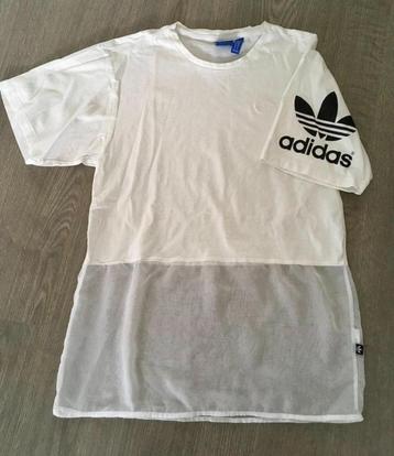 Mooi wit shirt Adidas met transparante onderkant , mt 34 36 beschikbaar voor biedingen