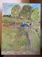 Landschap met waslijn, Antiek en Kunst, Ophalen of Verzenden